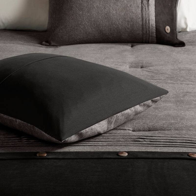 GDF Studio - Faux Suede Lodge Comforter Set with Decorative Pillows