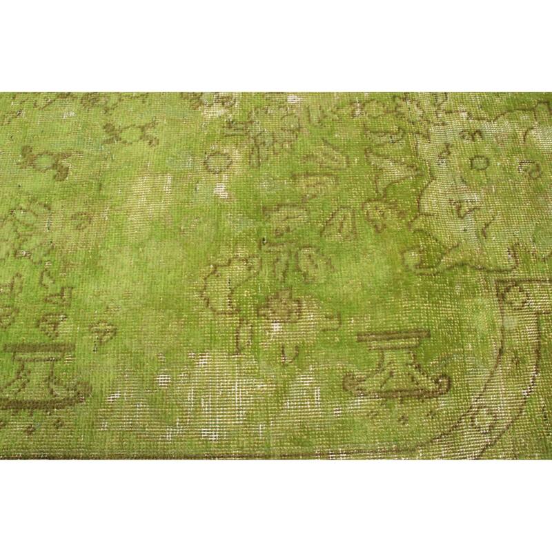 ECARPETGALLERY Hand-knotted Color Transition Lime Wool Rug - 4'4 x 7'4