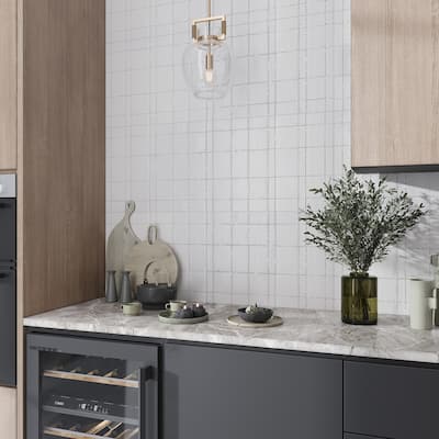 Apollo tile 18" x 48" Nimbus Textured Cotton White Ceramic Tile (17.23 sq ft/case) - 3 Pack