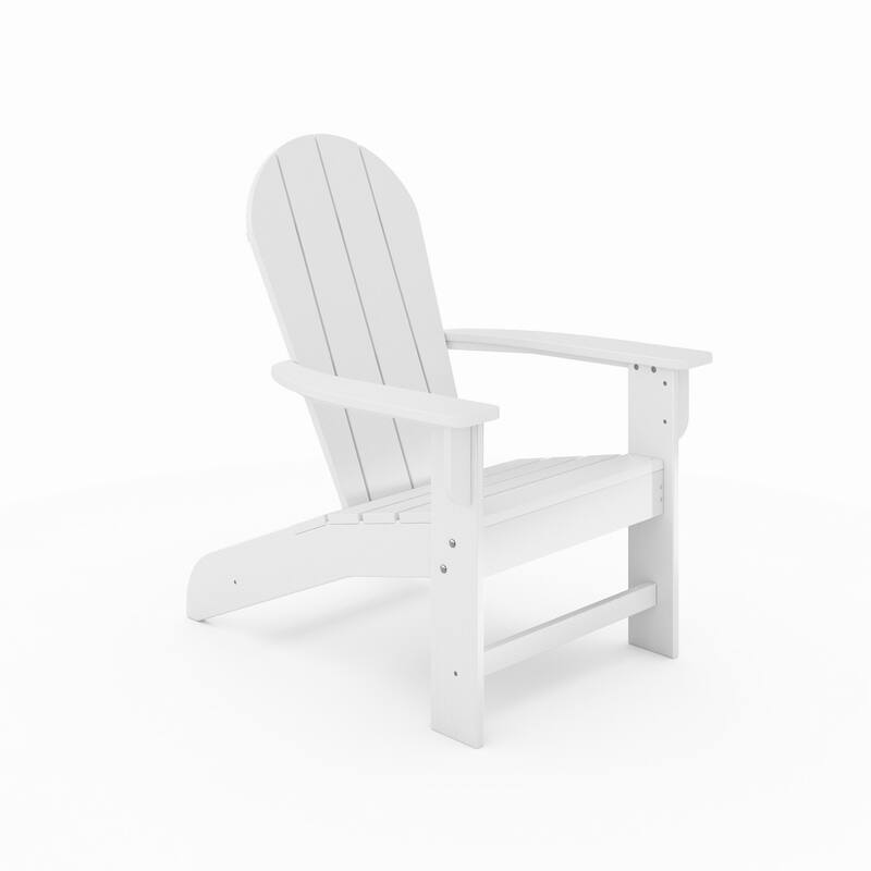 White Adirondack Chair - Premium Hdpe Poly Lumber For Pool, Patio, And Garden Elegance