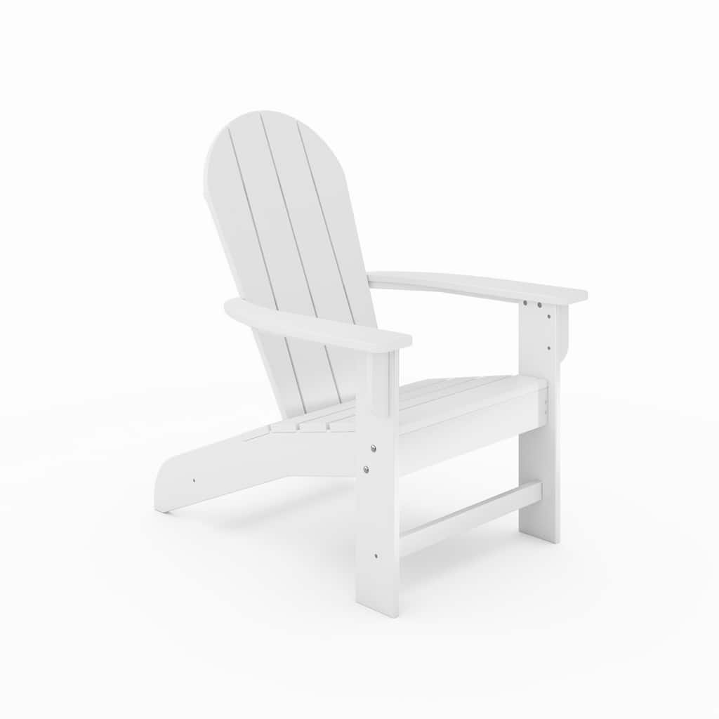 White Adirondack Chair - Premium Hdpe Poly Lumber For Pool, Patio, And Garden Elegance