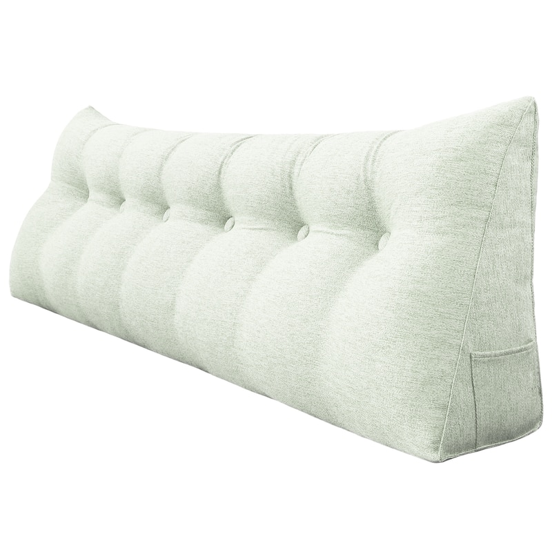 WOWMAX Bed Rest Wedge Reading Pillow Headboard Backrest Daybed Support Ivory California King - Accent - 71" for California King Bed - Polyester - Ivory - Single