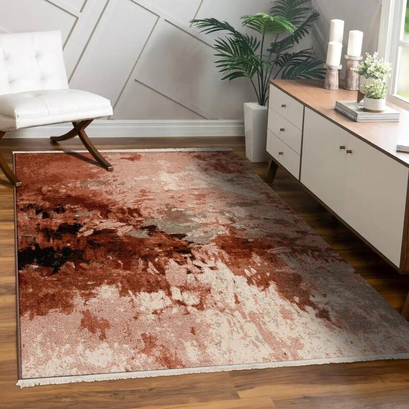 Luxe Weavers Geometric Metallic High and Low Fibers Area Rug