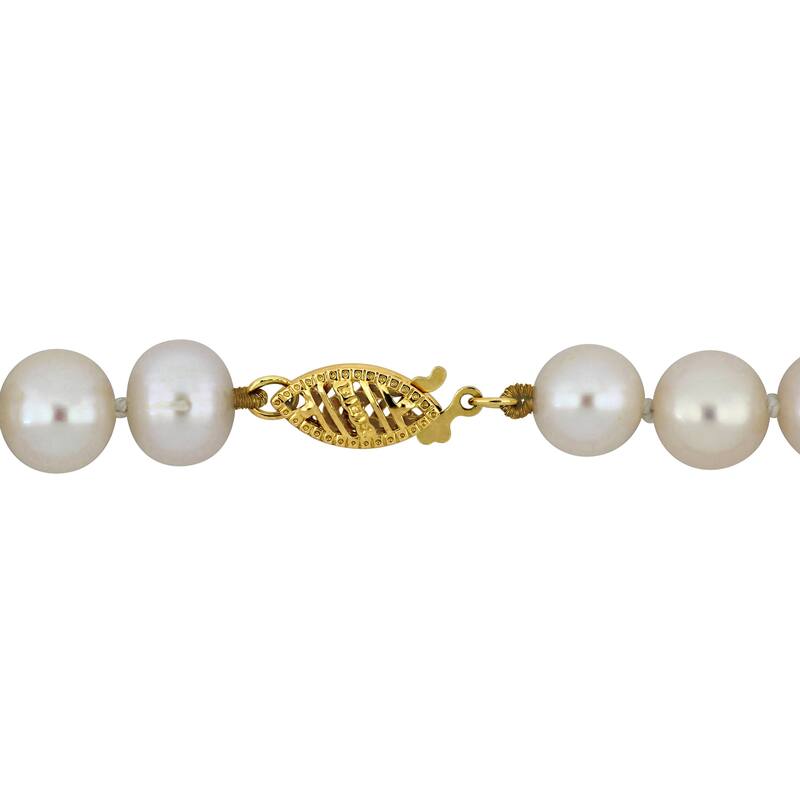 Miadora 7.5-8mm Cultured Freshwater Pearl Necklace w/ 10K Yellow Gold Clasp