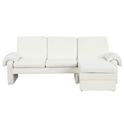 94.1" Convertible Sectional Sofa Bed with Adjustable Backrest and Reversible Chaise