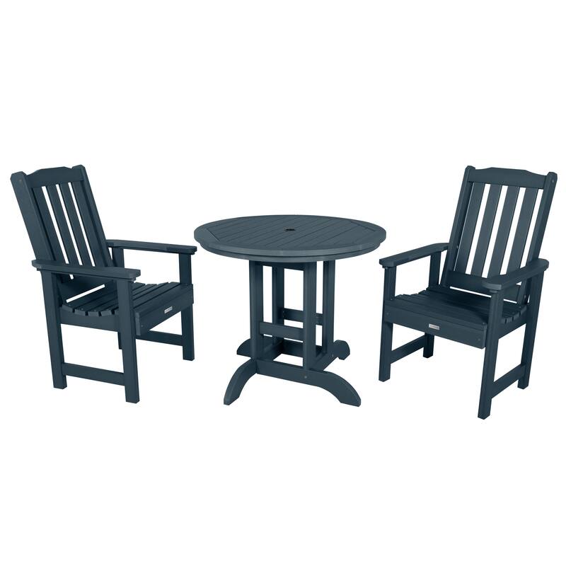 Lehigh 3-Piece Outdoor Dining Set - 36" Round Table, Dining-height - Federal Blue