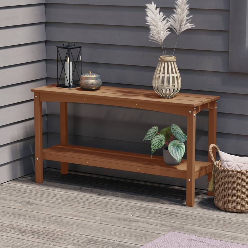 Laguna Hdpe All Weather Outdoor Patio Two Shelf Table