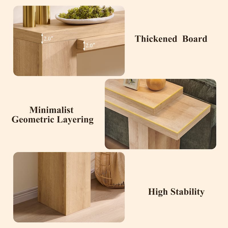 Modern Entryway Table, Wood Sofa Table Behind The Couch, Narrow Table