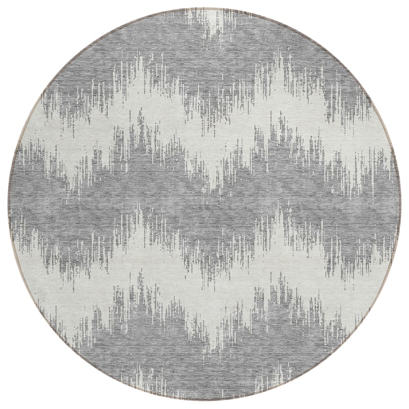 Machine Washable Indoor/ Outdoor Chantille Modern Chevron Rug