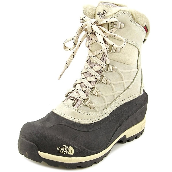 Women Round Toe Leather Ivory Snow Boot 