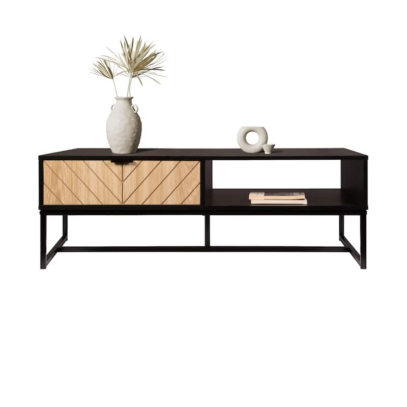 Bali Black Coastal Modern Storage TV Stand