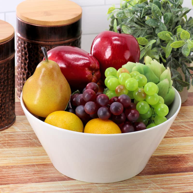 Gibson Home Great Essentials 9.4 Inch Round Fine Ceramic Meal Bowl in White