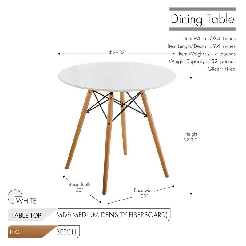 Porthos Home Vita 5-piece Dining Set, 1 Table And 4 Stackable Chairs