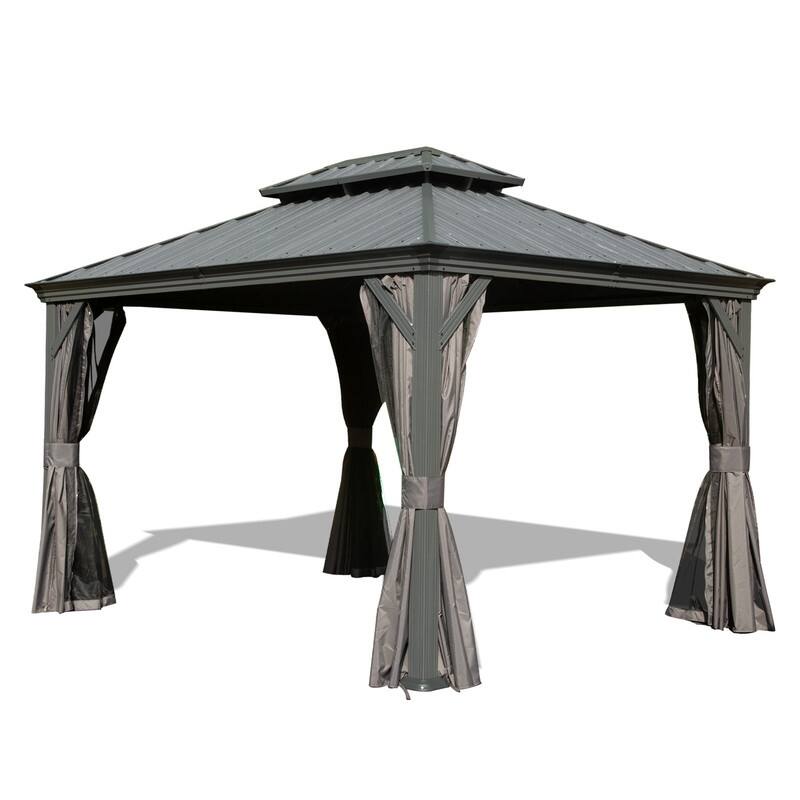 Domi Hardtop Gazebo with Galvanized Steel Double Roof and Aluminum Frame