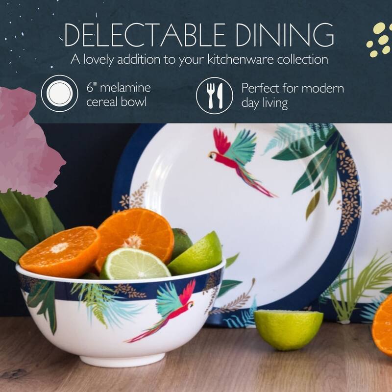 Portmeirion Home and Gifts Set of 4 Melamine Bowls - 6 in