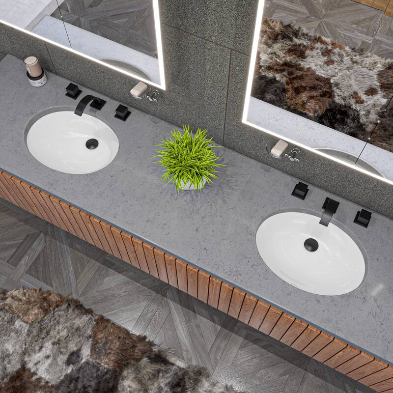 ALFI brand ABC602 White 23" Oval Undermount Ceramic Sink