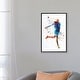 preview thumbnail 3 of 13, iCanvas "Woman Tennis Player 03 In Watercolor" by Paul Rommer Framed