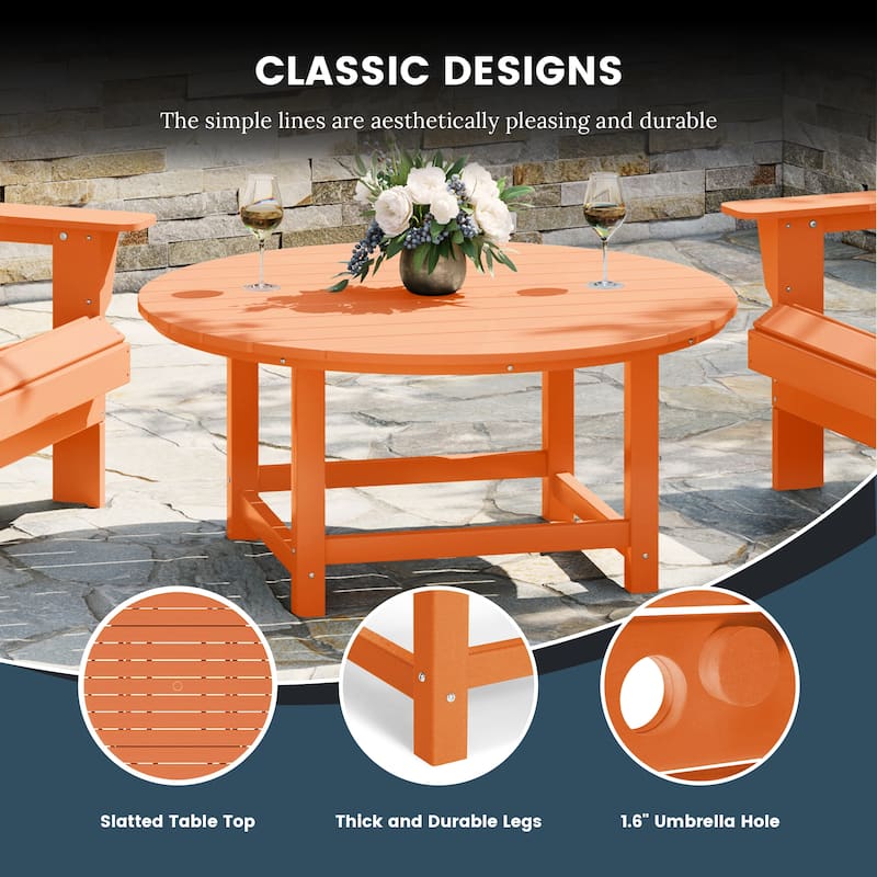 Altura Outdoor 5-Piece Adirondack Chair & Round Coffee Table Conversation Set