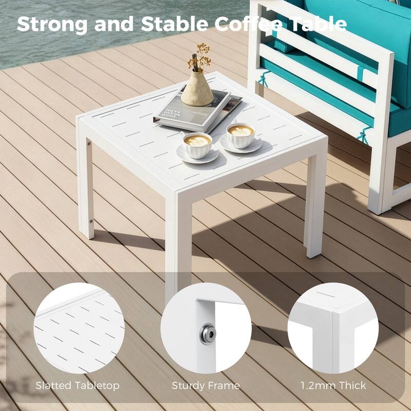 11-Piece Luxury Aluminum Outdoor Furniture Set with Chaise Lounge & Fire Pit Table, 29" Deep Seating Aluminum Patio Sectional