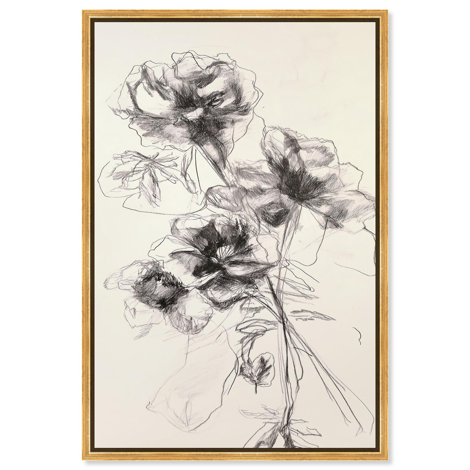 Charcoal Serenity II Minimalist Art Framed Canvas Print by Art Remedy