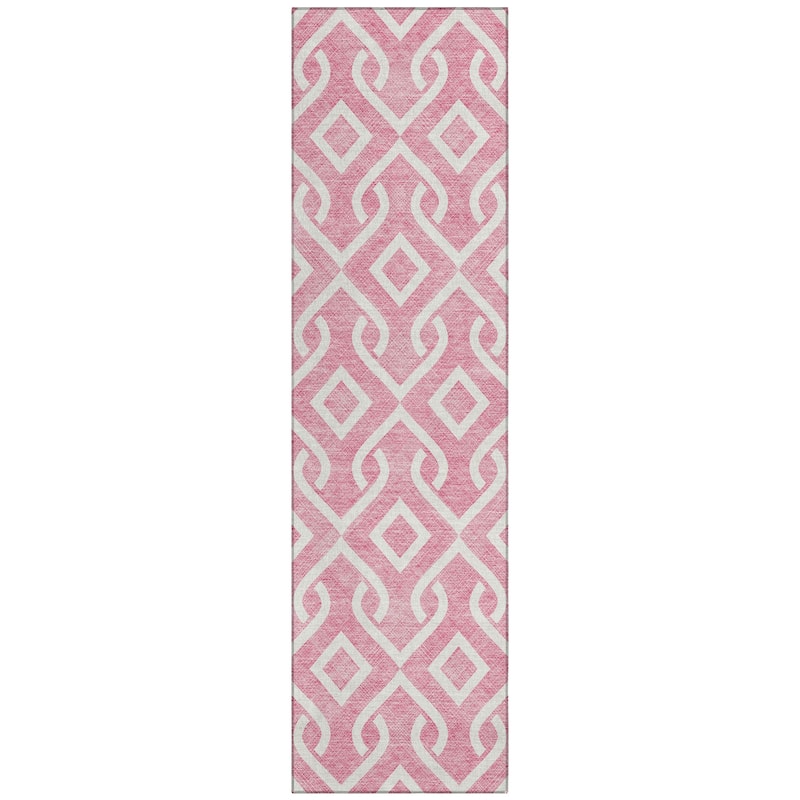 Machine Washable Indoor/ Outdoor Chantille Trellis Scroll Rug