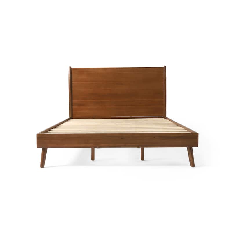 Christopher Knight Home - Cohron Mid-Century Solid Wood Full Platform Bed with Sleek Splayed Legs