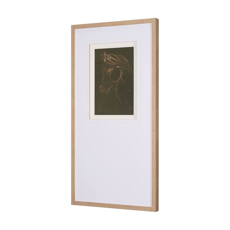 Arabian Horse III Olive Framed Art Print