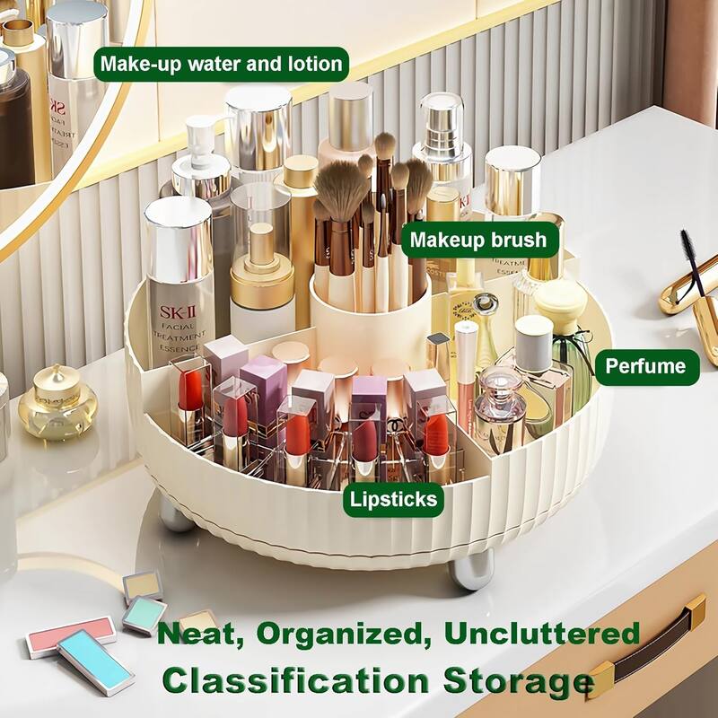 Rotating Makeup Organizer, Cosmetic Storage Display Case