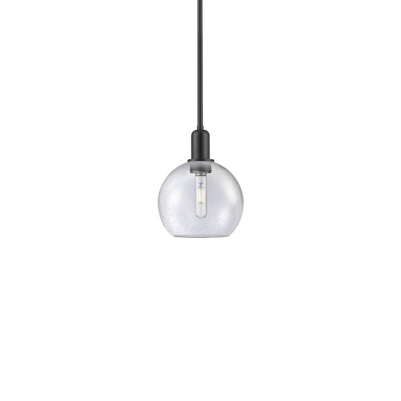 Innovations Lighting 716-1S-11-8 Athens Pendant Athens 8" Wide Mini - Matte Black / Seedy