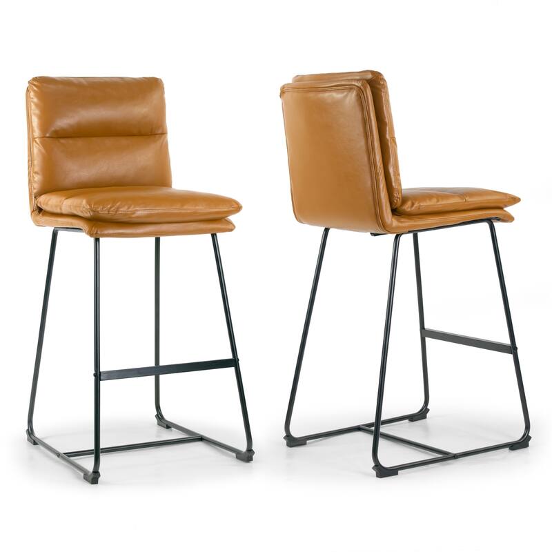 Set of 2 Aulani Upholstered Metal Frame Bar Stool