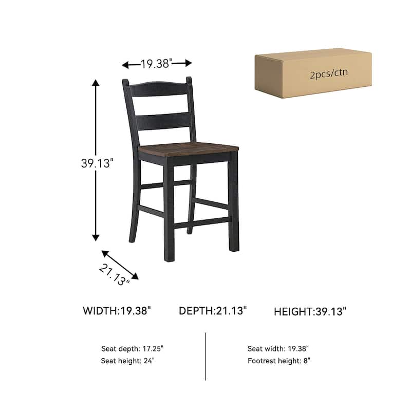 Signature Design by Ashley Valebeck Black/Brown Counter Height Barstool - 20"W x 22"D x 39"H