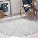 preview thumbnail 32 of 93, SAFAVIEH Handmade Flatweave Montauk Elsbe Trellis Cotton Rug 4' Round - Light Blue - Round