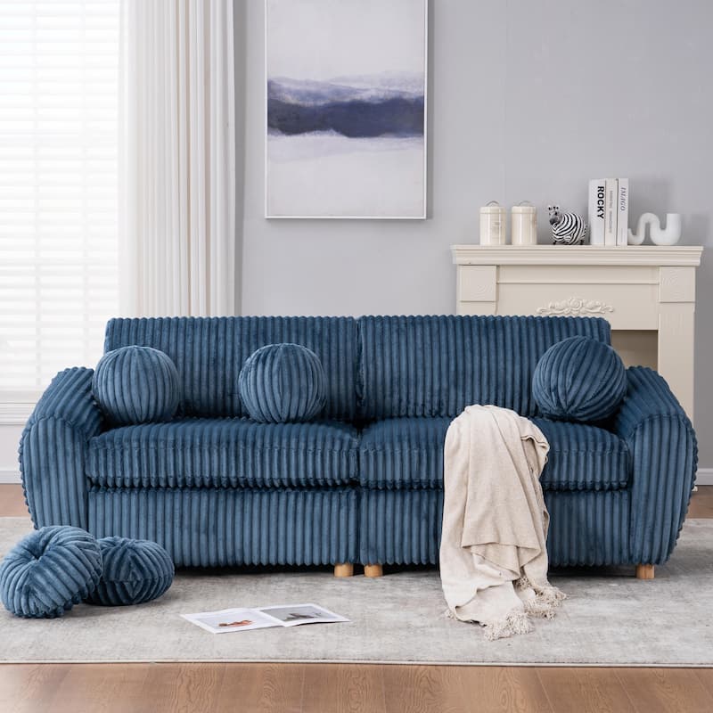 84" Corduroy Sofa - Modern Oversized Loveseat