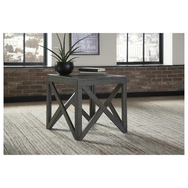 Haroflyn Square End Table Gray Haroflyn Square End Table