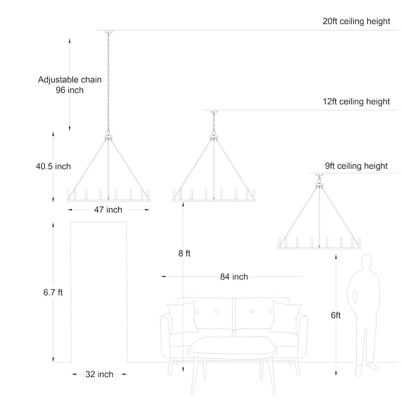 47In Farmhouse 16-light Large Round Wagon Wheel Candle Chandelier - 47'' D X 140'' H