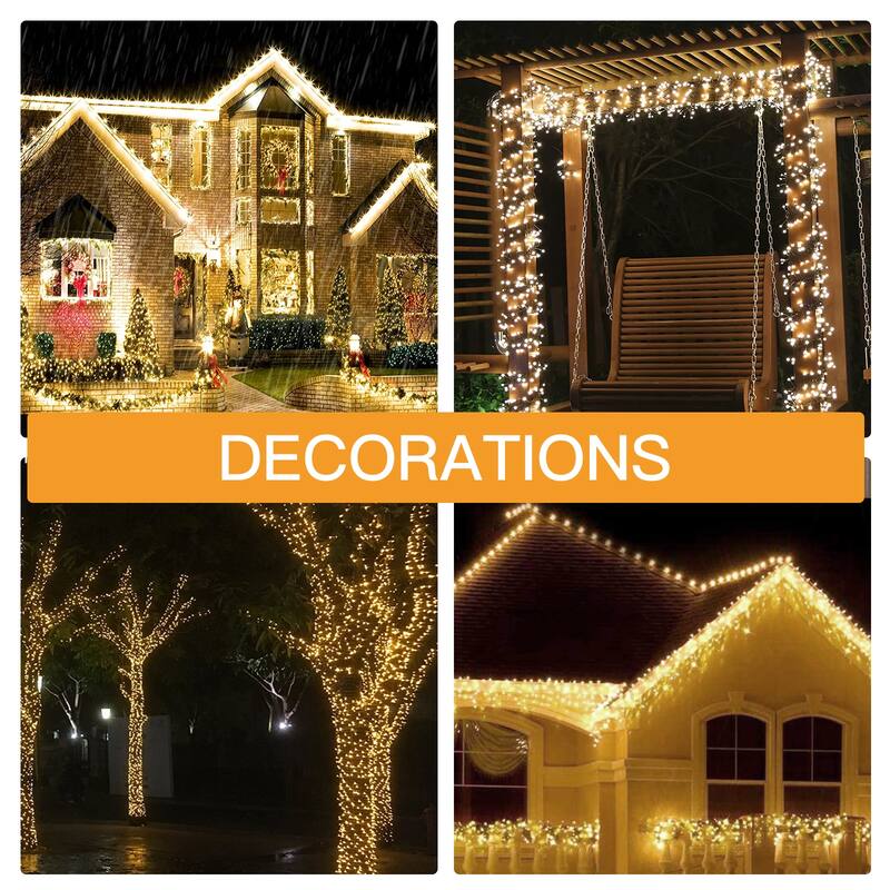 32.8/65.6FT Outdoor LED Pulg In 300/550-Bulb Mini String Lights