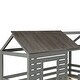 preview thumbnail 23 of 29, Bunk bed wooden loft bed with roof, window, railing, ladder