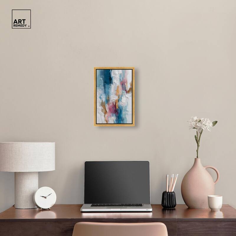 Petal Pink and Ocean Blue I Canvas by Art Remedy