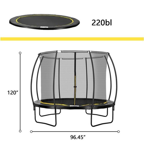 Zenova 10-foot Trampoline with Safety Enclosure Net and Spring Pad ...