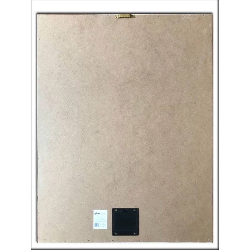 White Blue "The Chapel" LED Christmas Framed Wall Decor 24"x18"