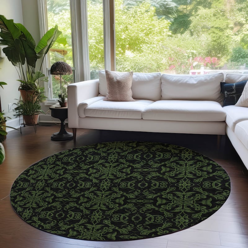 Machine Washable Indoor/ Outdoor Chantille Traditional Medallions Rug