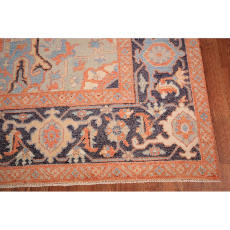 Vegetable Dye Heriz Serapi Area Rug Handmade Oriental Wool Carpet - 9'1" x 12'0"