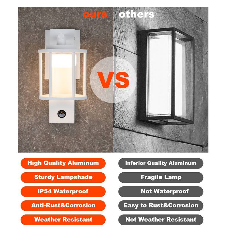 Outdoor Wall Sconce Motion Sensor GX53 LED Bulb 6.5W 650Lm 3000K