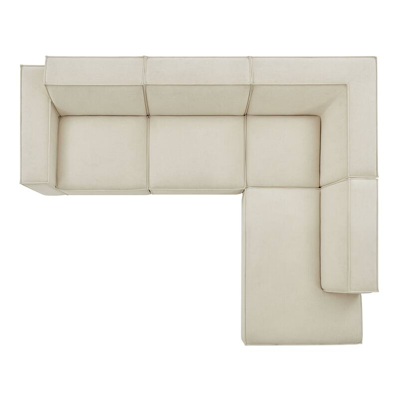 Restore 4-Piece Performance Fabric Upholstered Modular L-Shaped Sofa