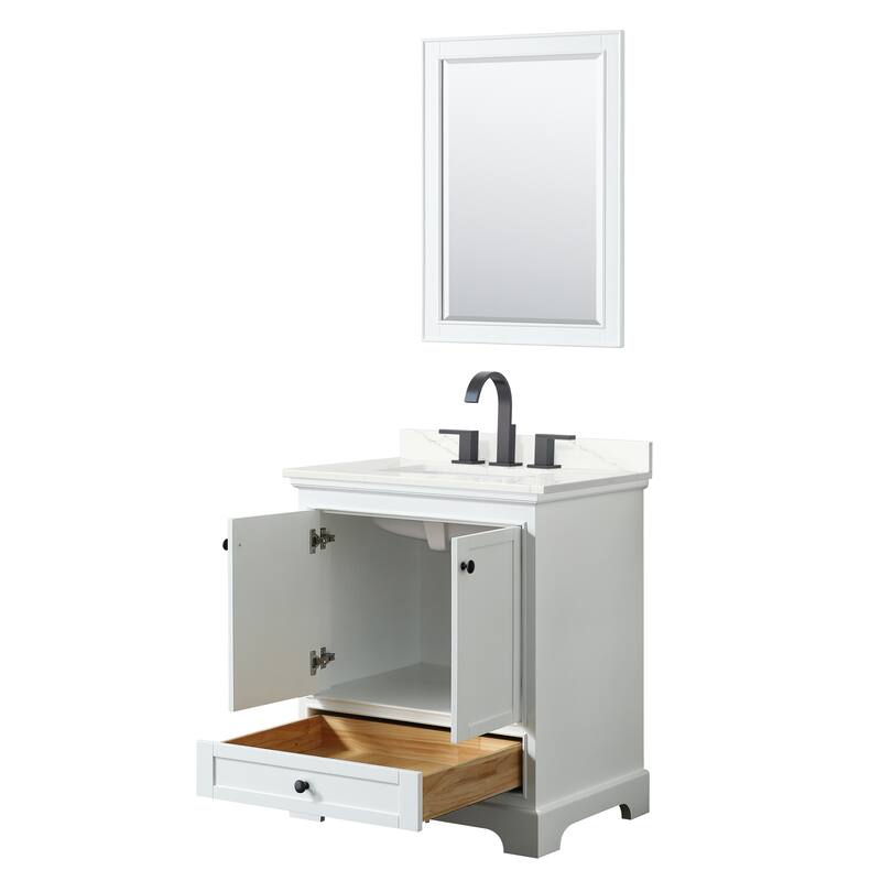 Deborah 30-inch Single Vanity, Quartz Top, 24-inch Mirror