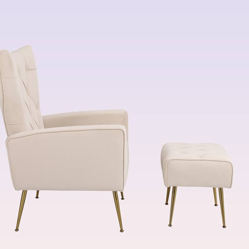 Modern Accent Chair with Ottoman for Living Room