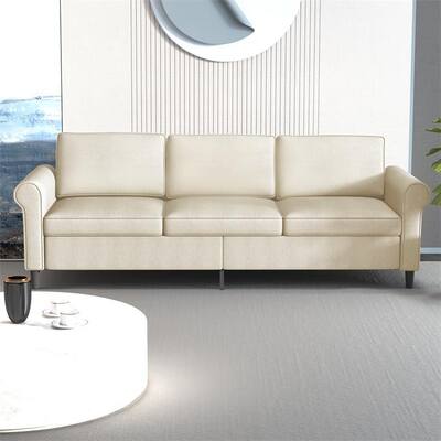 Mixoy Sofa Couches for Living Room, Modern Linen 3-Seater Sofa, Sleeper Sofa with 5.9" Upholstered Cushion