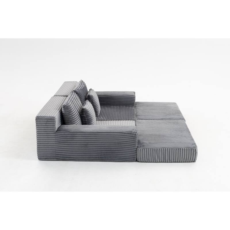 Double Chaise Lounge Sofa, Cloud Plush Sofa Bed, Upholstered Boneless Cloud Sofa Deep Seat, Sleeper Loveseat Chair