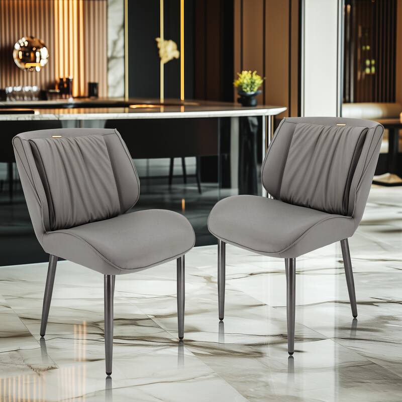 Upholstered Dining Chair Faux Leather Seat Side Chair