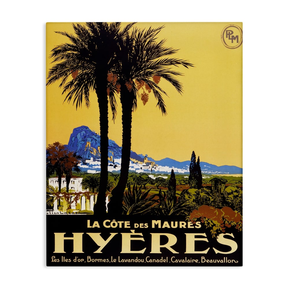 Stupell Vintage Tropical Travel Ad Canvas Wall Art Design By Marcus Jules